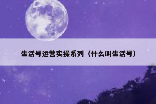 生活号运营实操系列（什么叫生活号）