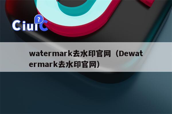 watermark去水印官网（Dewatermark去水印官网）