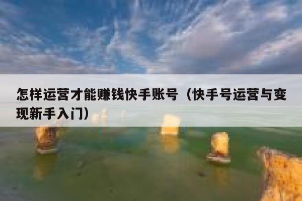 怎样运营才能赚钱快手账号（快手号运营与变现新手入门）