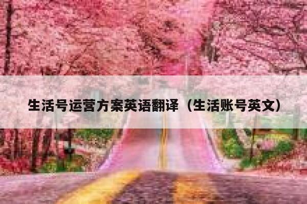 生活号运营方案英语翻译（生活账号英文）