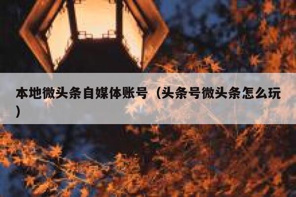 本地微头条自媒体账号（头条号微头条怎么玩）