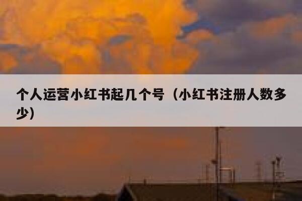 个人运营小红书起几个号（小红书注册人数多少）