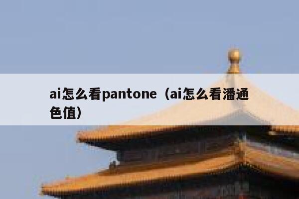 ai怎么看pantone（ai怎么看潘通色值）