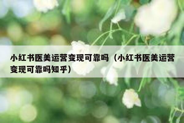 小红书医美运营变现可靠吗（小红书医美运营变现可靠吗知乎）