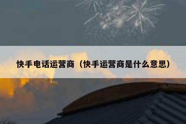 快手电话运营商（快手运营商是什么意思）