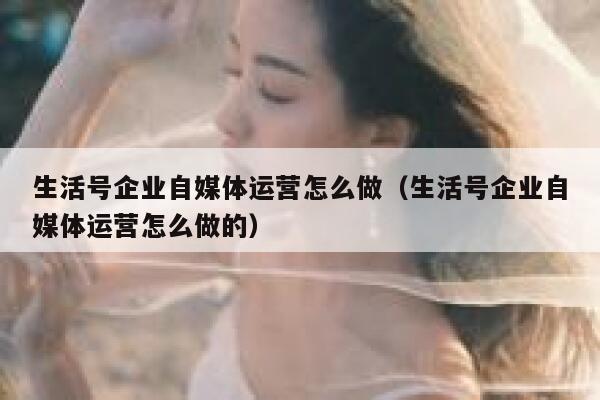 生活号企业自媒体运营怎么做（生活号企业自媒体运营怎么做的）