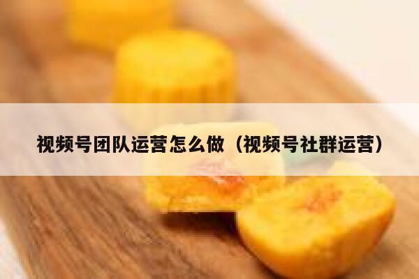 视频号团队运营怎么做（视频号社群运营）