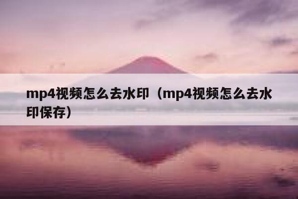 mp4视频怎么去水印（mp4视频怎么去水印保存）