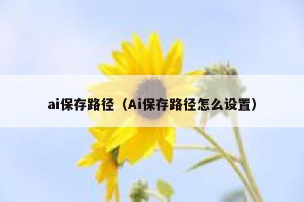 ai保存路径（Ai保存路径怎么设置）