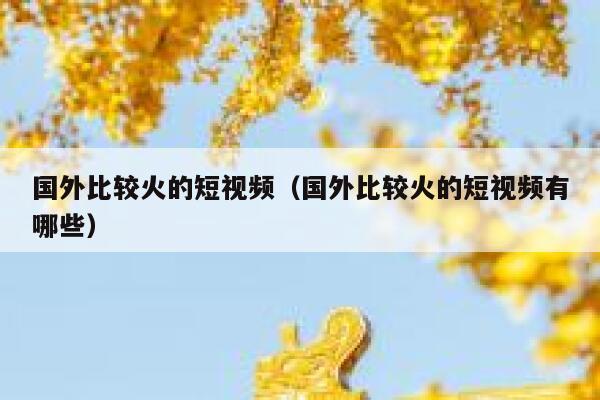 国外比较火的短视频（国外比较火的短视频有哪些）