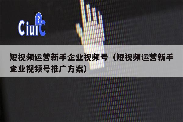 短视频运营新手企业视频号（短视频运营新手企业视频号推广方案）