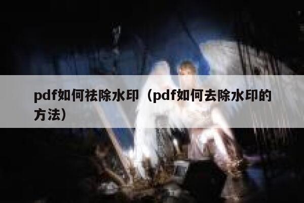 pdf如何祛除水印（pdf如何去除水印的方法）