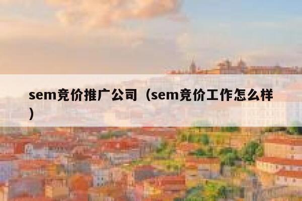 sem竞价推广公司（sem竞价工作怎么样）