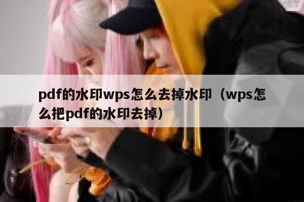 pdf的水印wps怎么去掉水印（wps怎么把pdf的水印去掉）