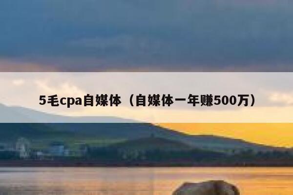 5毛cpa自媒体（自媒体一年赚500万）