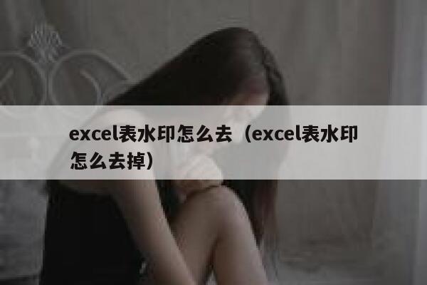 excel表水印怎么去（excel表水印怎么去掉）