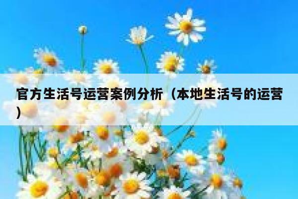 官方生活号运营案例分析（本地生活号的运营）