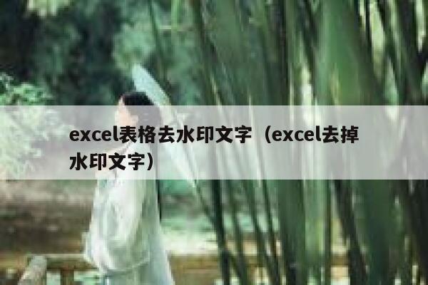 excel表格去水印文字（excel去掉水印文字）