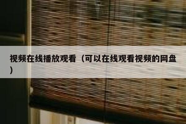 视频在线播放观看（可以在线观看视频的网盘）