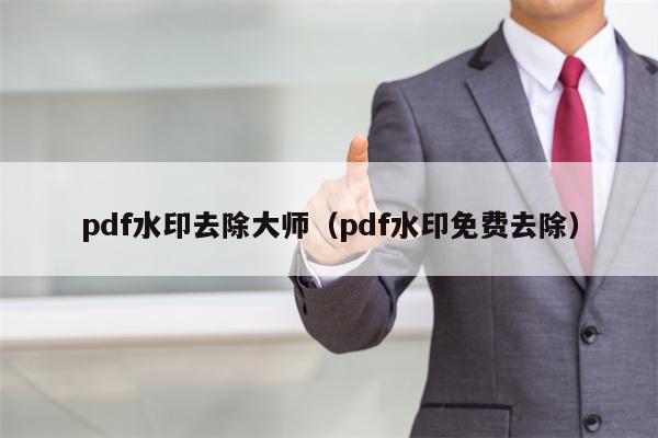 pdf水印去除大师（pdf水印免费去除）