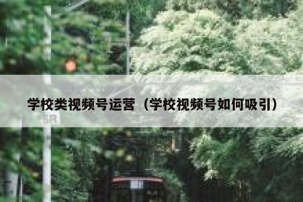 学校类视频号运营（学校视频号如何吸引）