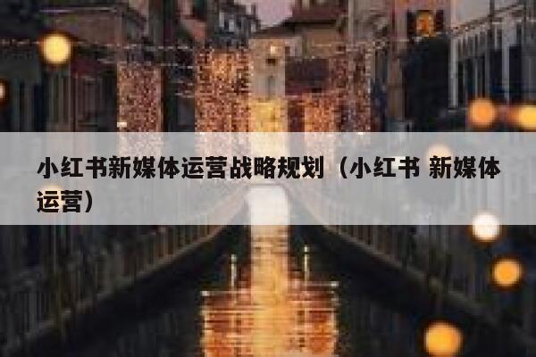 小红书新媒体运营战略规划（小红书 新媒体运营）