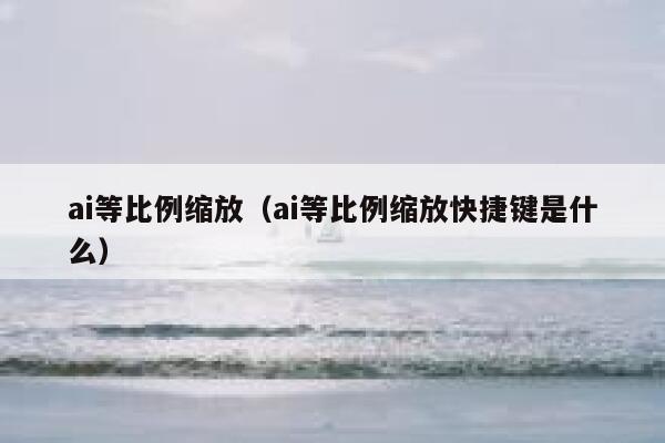 ai等比例缩放（ai等比例缩放快捷键是什么）