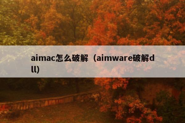 aimac怎么破解（aimware破解dll）