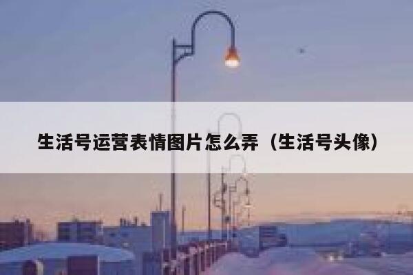 生活号运营表情图片怎么弄（生活号头像）