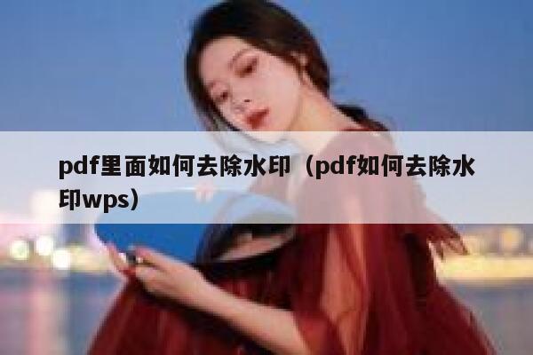 pdf里面如何去除水印（pdf如何去除水印wps）