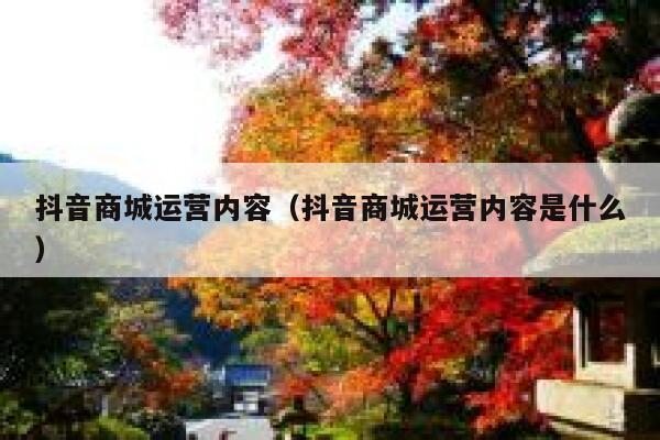 抖音商城运营内容（抖音商城运营内容是什么）