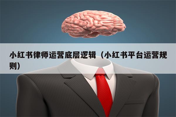 小红书律师运营底层逻辑（小红书平台运营规则）