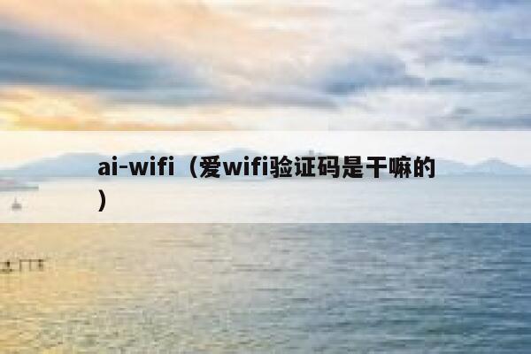 ai-wifi（爱wifi验证码是干嘛的）