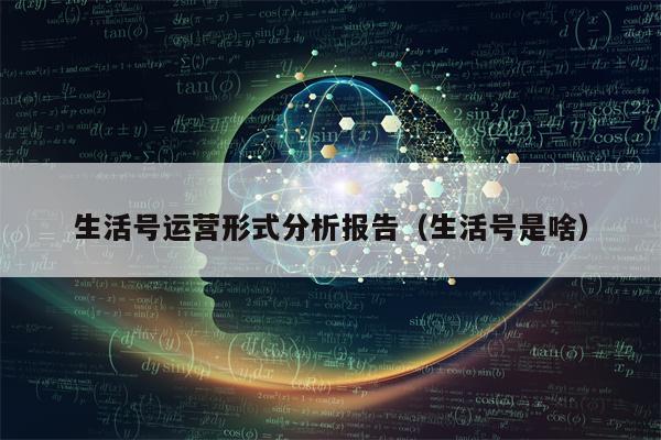 生活号运营形式分析报告（生活号是啥）