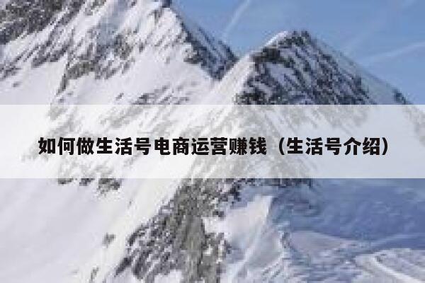 如何做生活号电商运营赚钱（生活号介绍）