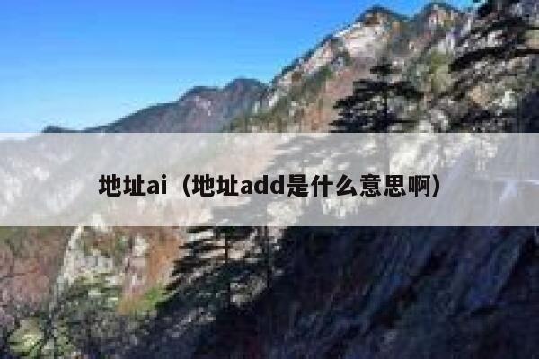 地址ai（地址add是什么意思啊）