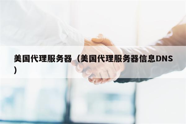 美国代理服务器（美国代理服务器信息DNS）