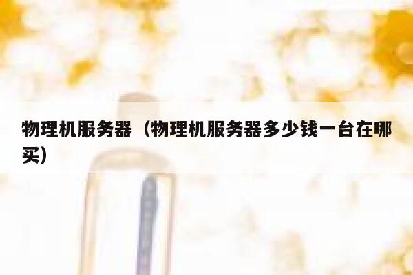 物理机服务器(物理机服务器多少钱一台在哪买)